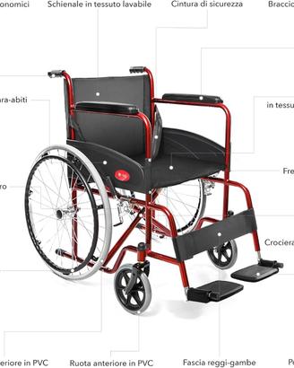 sedia a rotelle pieghevole x anziani e disabili