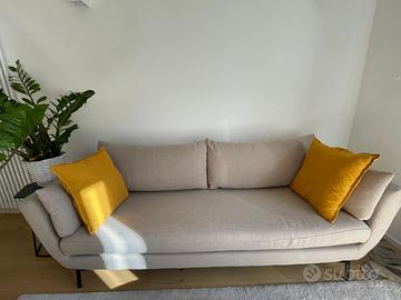 Divano 3 posti in bouclé beige