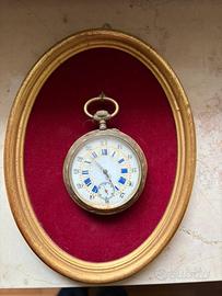 Orologio da tasca quadrante cartuche ferrovie