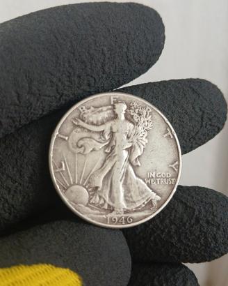 moneta d'argento mezzo dollaro USA 
