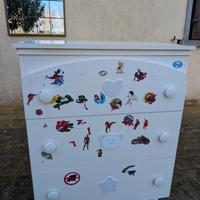 mobile cassettiera con vaschetta bagno.