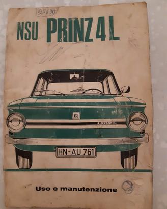 Libretto uso e manutenzione NSU Prinz 4L