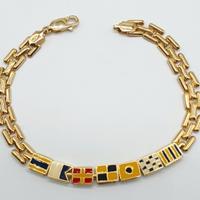 COD.187C.25 BRACCIALE BANDIERE ORO 18K 750
