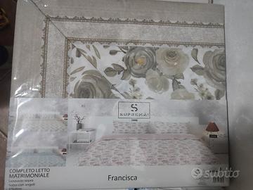 completo lenzuola matrimoniali 100% cotone