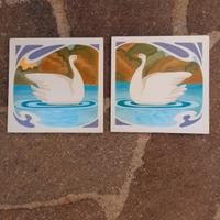 Coppia Mattonelle cigni liberty 15 x 15 