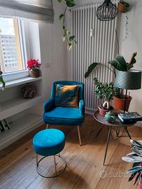 Poltrona blue pavone