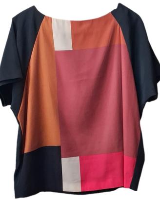 blusa Esprit color block – motivo geometrico – Tag