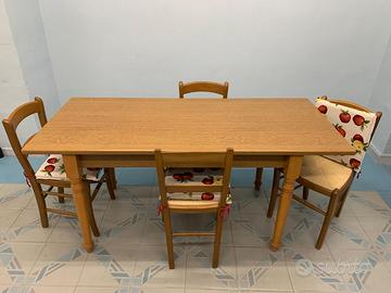 Tavolo, sedie allungabile