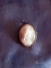 Spiletta/ciondolo cameo argento