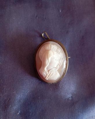 Spiletta/ciondolo cameo argento