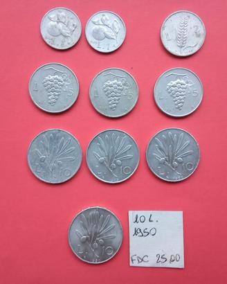 Monete Repubblica Italiana, anni 1948, 1949, 1950