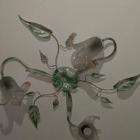 Set di plafoniera e applique in vetro con un desig