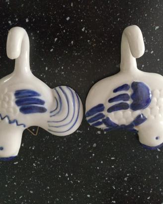 2 appendini in ceramica 