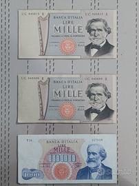 banconota 1000 lire. G. Verdi  rare perfette 