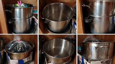 Pentolone grande in acciaio inox con manici