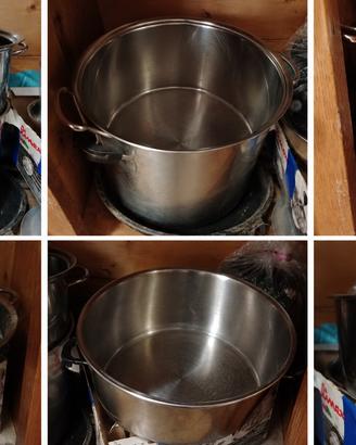 Pentolone grande in acciaio inox con manici