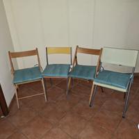 LOTTO 4 SEDIE IN LEGNO e PLASTICA PIEGHEVOLI