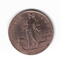 Moneta Italia 2 centesimi, V.Emanuele III, 1909