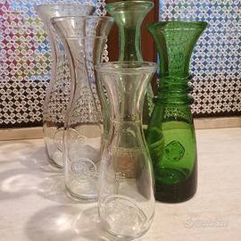 Set bottiglie - brocche in vetro per vino osteria