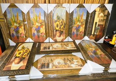 Quadri dipinti su cornice in legno