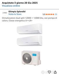Climatizzatore dual split 12.000+12.000 con pompa