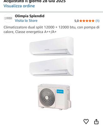 Climatizzatore dual split 12.000+12.000 con pompa
