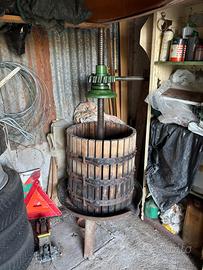 Torchio in legno e ferro vintage – Funzionante