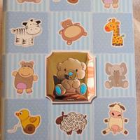 Album foto per neonato con orsetto argentato