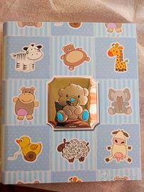 Album foto per neonato con orsetto argentato