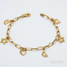 Bracciale in oro giallo 18 kt pieno a catena D.34