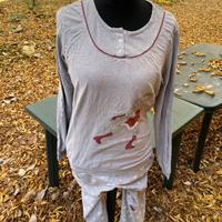 Pigiama invernale donna grigio con pattinatrice