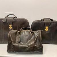 set valigie cuoio per macchine d'epoca