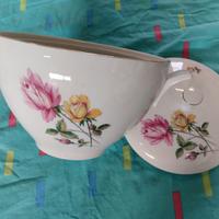 Zuppiera in porcellana tedesca con coperchio