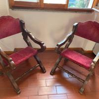 2 Poltrone Antiche in Legno di Noce - Epoca 900