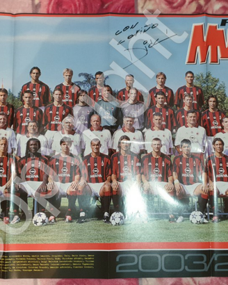 Poster del Milan dal 2003 a 2006 autografati Dida