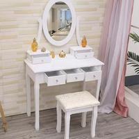 Postazione trucco specchiera in legno bianca