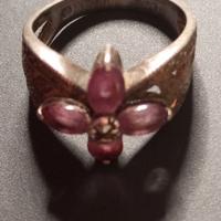 Anello argento 925% con quattro pietre di ametista