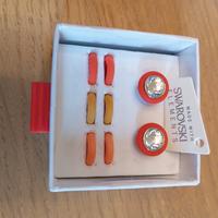 orecchini con pietre Swarovski+o-rings in silicone