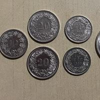 Gruppo di monete svizzere