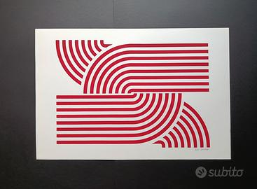 Serigrafia originale anni 70: Vortice rosso