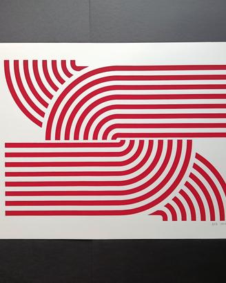 Serigrafia originale anni 70: Vortice rosso