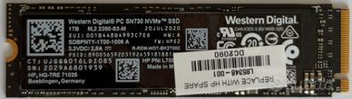 SSD M.2 NVMe 1TB WD PC SN730 alte performance 98%