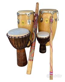 Congas+Djembe+Didgeridoo+Bastone della pioggia