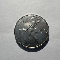 Rara micro moneta “50 Lire” Rep. Italiana 1993