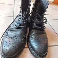 Stivaletti neri uomo con lacci, stile inglese 42