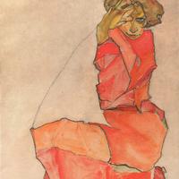 Woman in Red by Egon Schiele