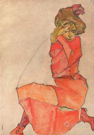 Woman in Red by Egon Schiele