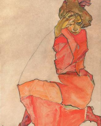 Woman in Red by Egon Schiele