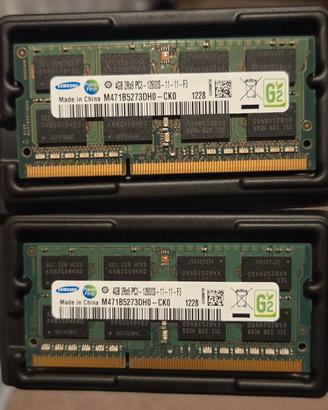 Coppia RAM 8GB (2x4GB) Samsung DDR3 PC3