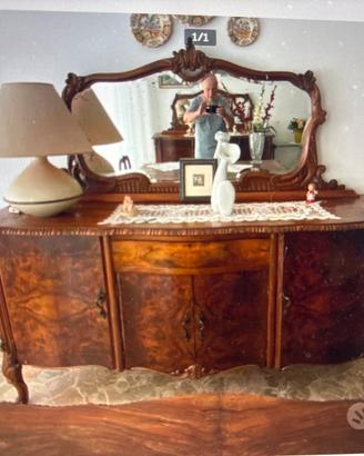 Buffet per Soggiorno vintage in noce e radica